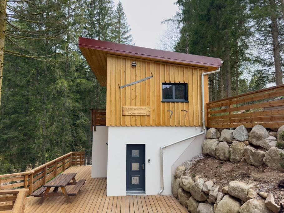 Le Refuge Perche Du Saut De La Bourrique Spa, Terrain Cloture Gérardmer Εξωτερικό φωτογραφία